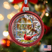 Winter Birds Glass Ornament Set of 3 by D. Gelsinger - Christmas Decor - 73746-S3-DG