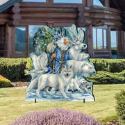 Cool Winds Father Winter Animals Wildlife Outdoor Decor by J. Bergsma - Wildlife Holiday Decor - 8591862F-JB