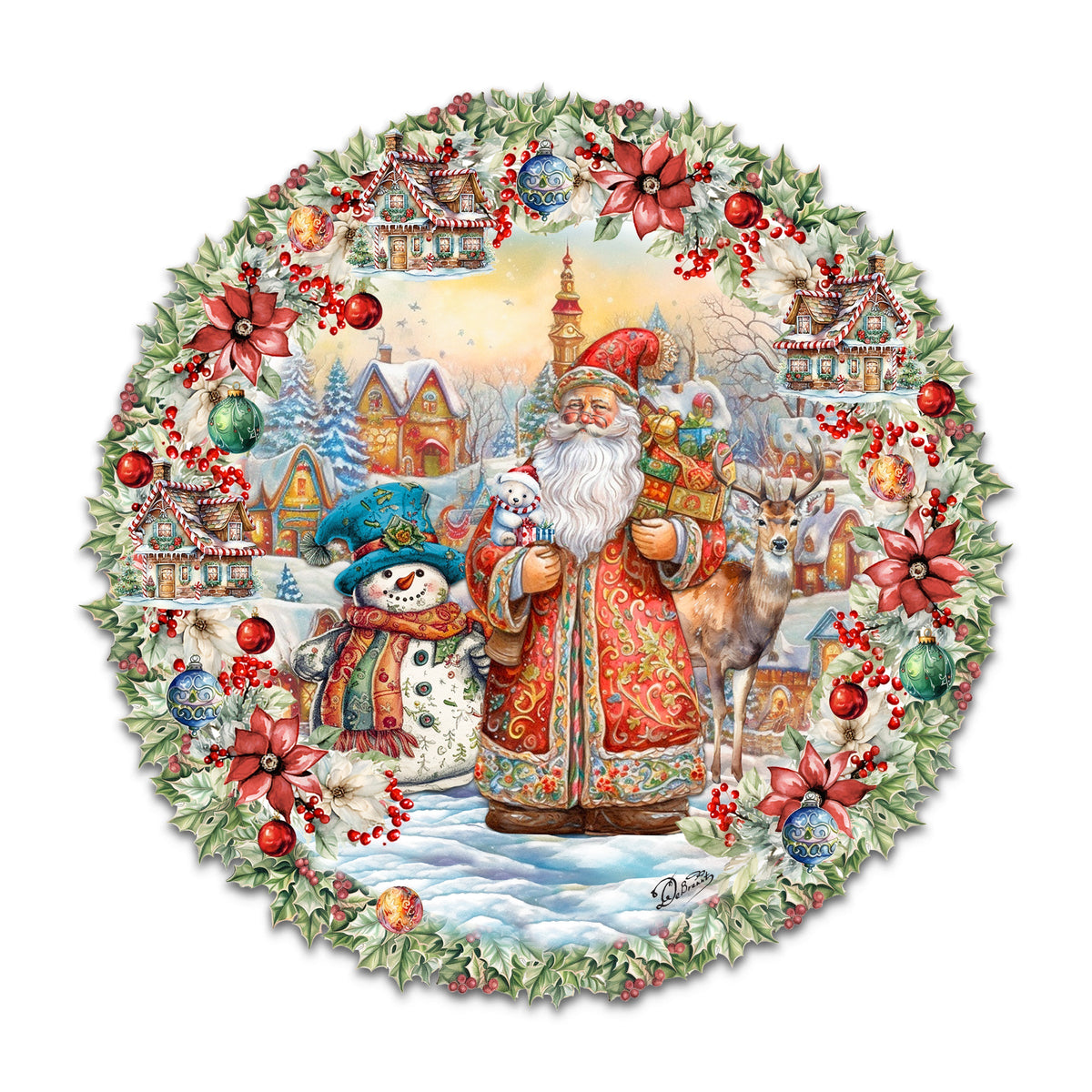 Merry Christmas Wreath Holiday Door Decor