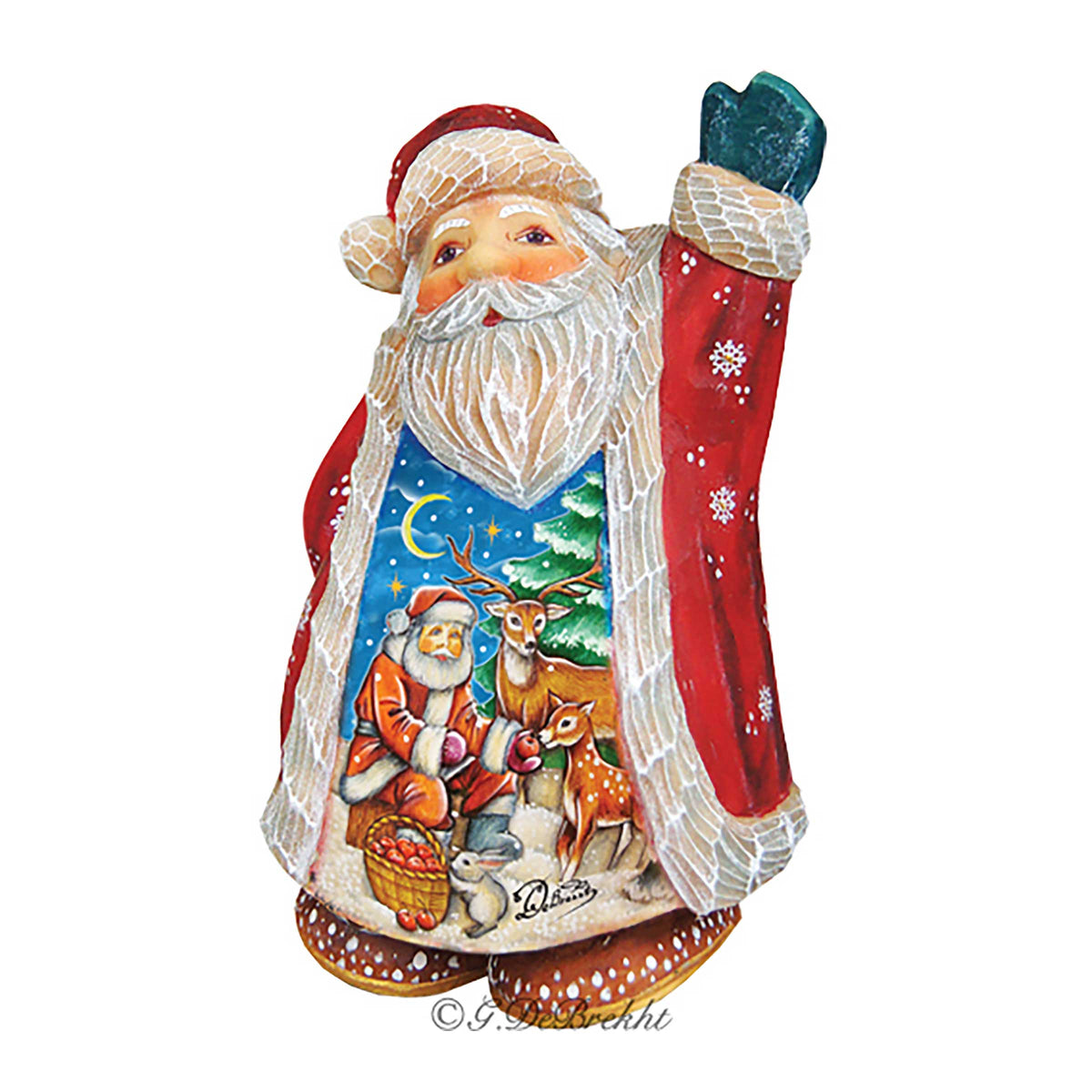 Deer Friend Santa Handcrafted Christmas Figurine
