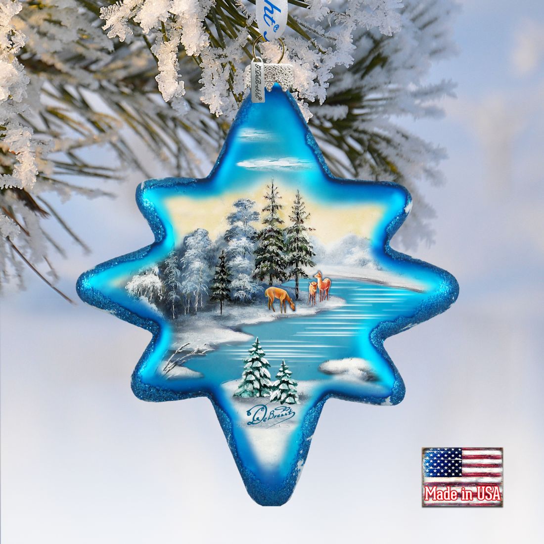 Peaceful Kingdom North Star Glass Ornament by G. DeBrekht - Christmas Decor - 755-001