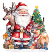 Santa with Reindeers Outdoor Decor by G. Debrekht - Christmas Santa Snowman Decor - 8611032F