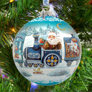 Express Train Ball Glass Ornament Limited Edition by G. DeBrekht - Christmas Santa Snowman Decor - 73873B