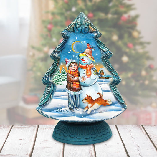 Snowman Secret Surprise Santa Box Handcrafted Christmas Figurine