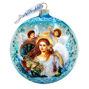 Christmas Angel Glass Ornament Limited Edition by Strelkina at G. DeBrekht - Christmas Santa Snowman Decor - 73844-2