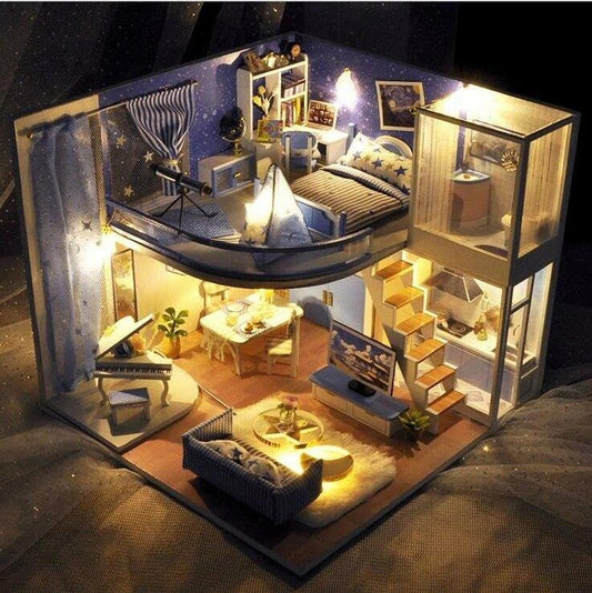 Christmas Decoration DIY Wooden Doll Houses Miniature Kit - Christmas Trees USA