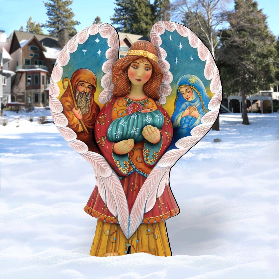 Holy Family Angel Outdoor Decor