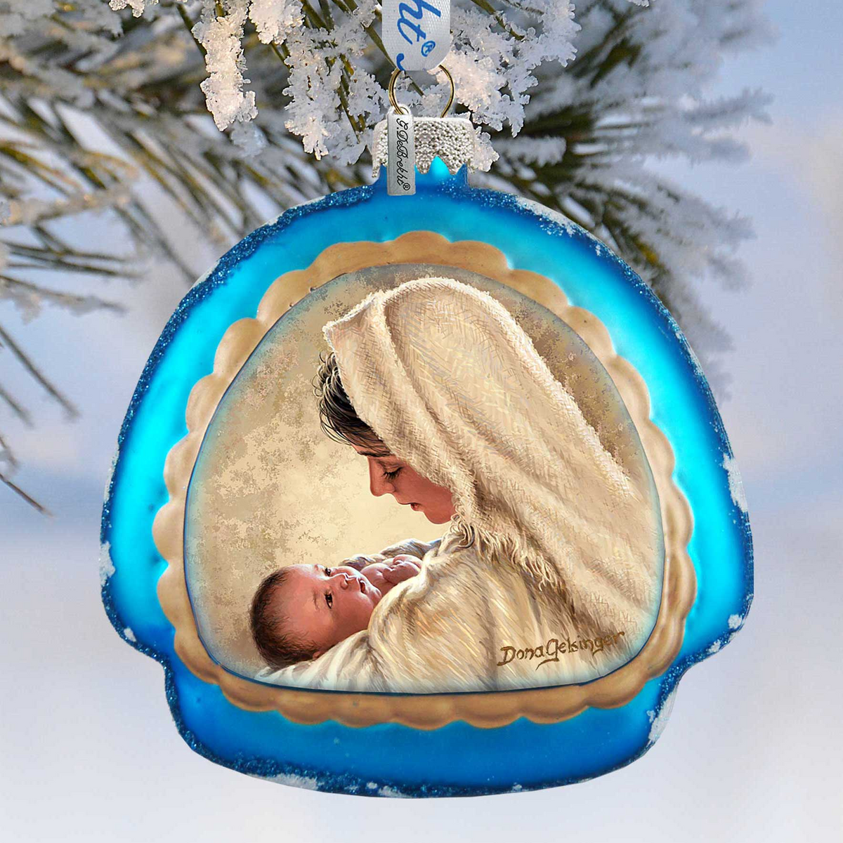 Mother of God Glass Rainbow Christmas Ornament by D. Gelsinger - Nativity Holiday Decor - 756-025-DG