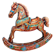 Enchanting Rocking Horse Limited Edition Wooden Figurine by G. Debrekht - Christmas Centerpiece Decor - 89308