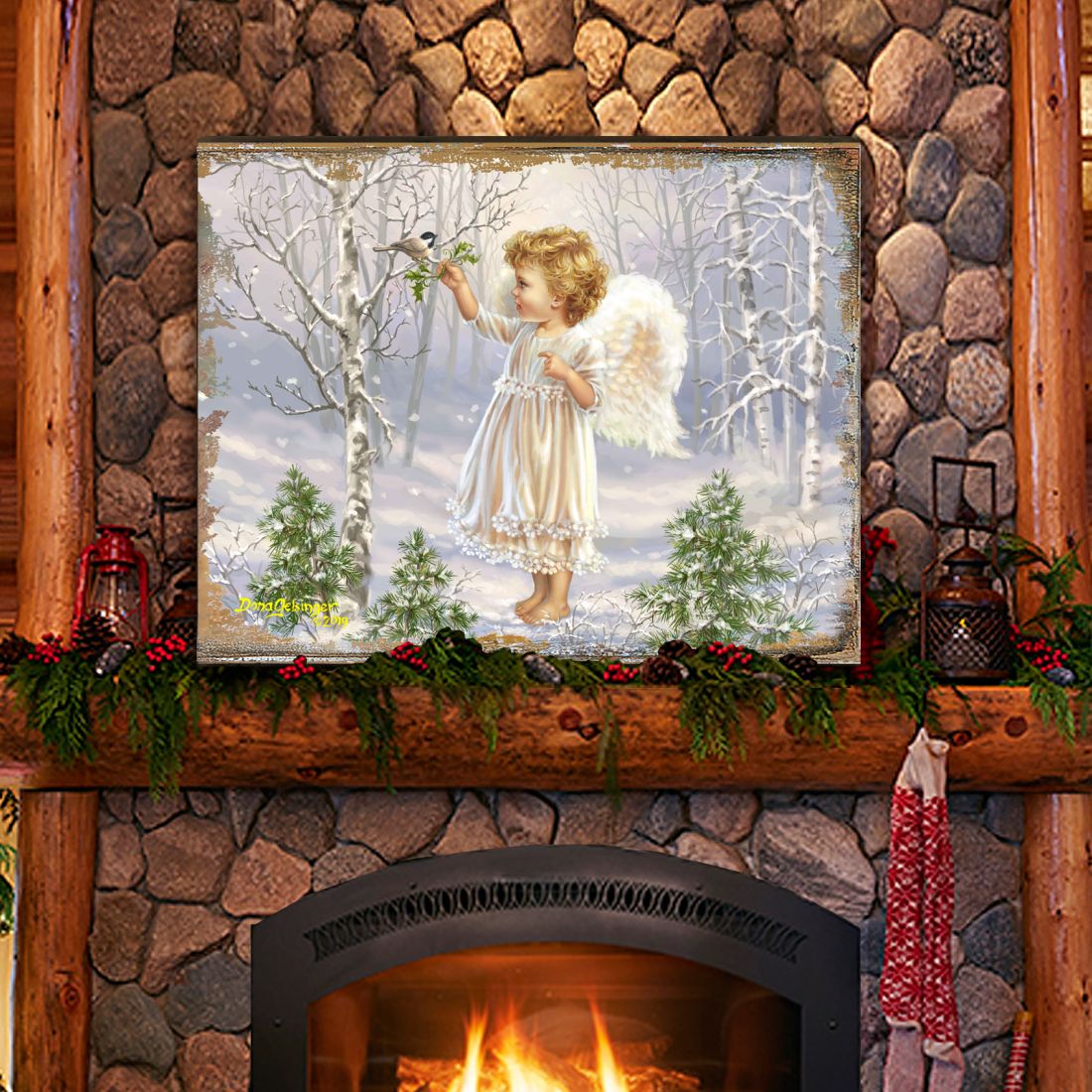 Little Winter Blessings Wooden Wall Art by D. Gelsinger - Nativity Holiday Decor - 95658B-1427