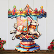 Carousel Bunny Holiday Door Decor  by G. Debrekht - Christmas Decor - 8611026H