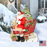 Christmas Wish List Outdoor Yard Sign by Susan Winget - Christmas Santa Snowman Decor - 8471101F-SW
