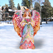 Pink Floral Angel Outdoor Decor by G. Debrekht - Nativity Holiday Decor - 8611023F