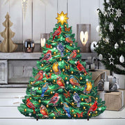 Christmas Birds-Themed Christmas Tree Outdoor Indoor Decor Wooden Christmas Decoration