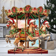 Christmas Carousel Outdoor Decor by G. Debrekht - Christmas Santa Snowman Decor - 8611030F