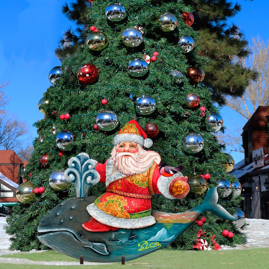 Whale Tail Christmas Outdoor Decor