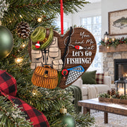 Fishing Vest And Hat Let's Go Fishing Resin Christmas Ornament