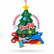 Crafty DIY Tree Scissors Glue Gun Resin Christmas Ornament