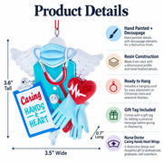 Healthcare Professional Caring Hands And Heart Resin Christmas Ornament