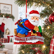 Santa Handyman Roofer Shingle All The Way Resin Christmas Ornament