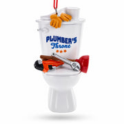 Plumber’s Throne Toilet and Tools Funny Resin Christmas Ornament