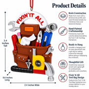 Handyman Tool Belt Fixin' It All Resin Christmas Ornament