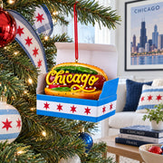 Chicago-Style Hot Dog Box Resin Christmas Ornament