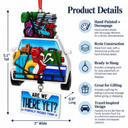 Are We There Yet Family Vacation Road Trip Car Resin Christmas Ornament