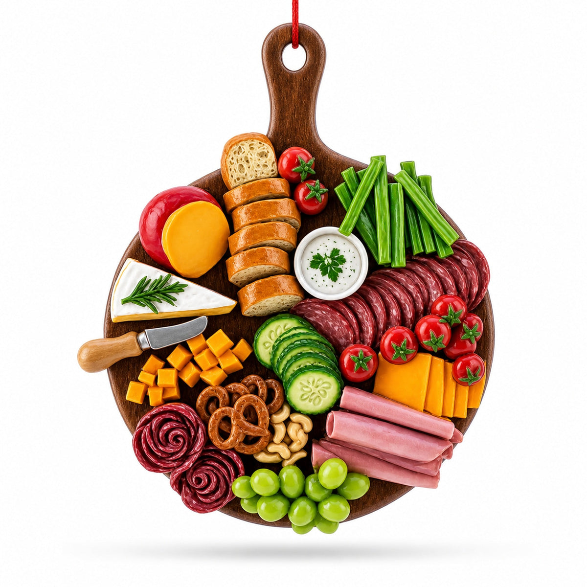 Gourmet Meat And Cheese Charcuterie Board Resin Christmas Ornament