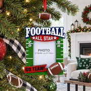 Football All Star Picture Frame Resin Christmas Ornament