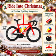 Red Racing Bicycle Endless Miles Resin Christmas Ornament