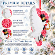 We Do Wedding Doves Bride and Groom Rose Heart Resin Christmas Ornament
