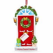 Home Sweet Home Red Door Wreath Resin Christmas Ornament