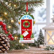 Home Sweet Home Red Door Wreath Resin Christmas Ornament