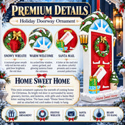 Home Sweet Home Red Door Wreath Resin Christmas Ornament