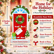Home Sweet Home Red Door Wreath Resin Christmas Ornament