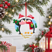 First Christmas Together Penguins Couple Resin Christmas Ornament
