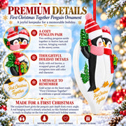 First Christmas Together Penguins Couple Resin Christmas Ornament