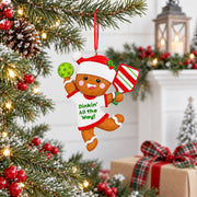 Dinkin' All The Way Gingerbread Pickleball Resin Christmas Ornament