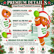 Dinkin' All The Way Gingerbread Pickleball Resin Christmas Ornament