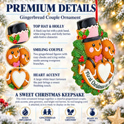 Mr & Mrs First Christmas Couple Gingerbread Wreath Resin Christmas Ornament