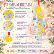 Our Little Miracle Baby Footprint Picture Frame Resin Christmas Ornament