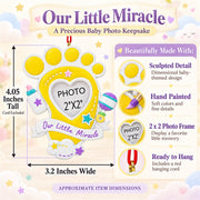 Our Little Miracle Baby Footprint Picture Frame Resin Christmas Ornament