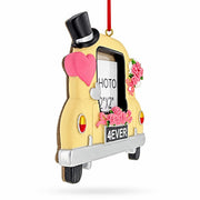 Just Married Wedding Car 2x2 Photo Frame Resin Christmas Ornament