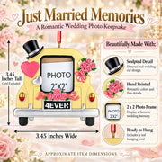 Just Married Wedding Car 2x2 Photo Frame Resin Christmas Ornament
