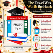 Graduation Cap Diploma and Books Picture Frame Resin Christmas Ornament