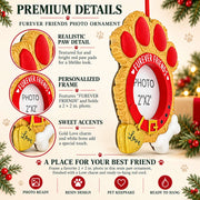 Dog Collar Paw Print Picture Frame Resin Christmas Ornament
