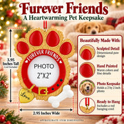 Dog Collar Paw Print Picture Frame Resin Christmas Ornament
