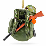 Hiking Camping Adventure Backpack Camo Binoculars Resin Christmas Ornament