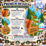 Mountain Camping RV And Campfire Resin Christmas Ornament